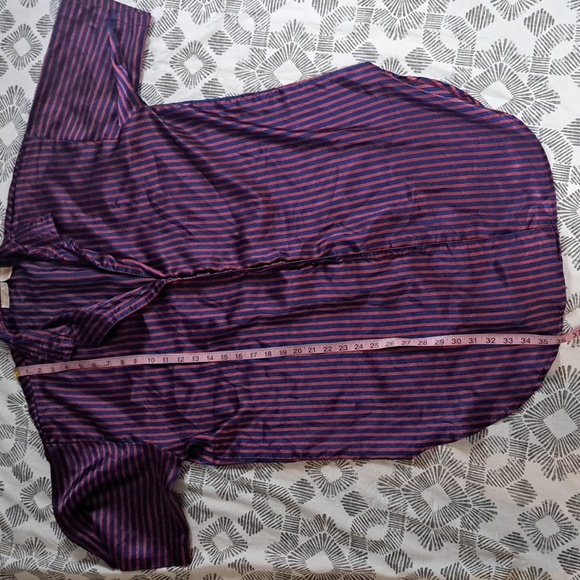 Vintage Secrecy silky striped oversized button front pajama shirt szL - Picture 10 of 14